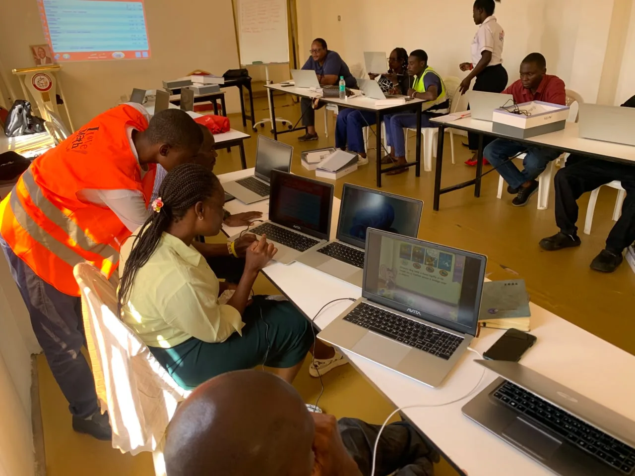 Students sharing a group learning session